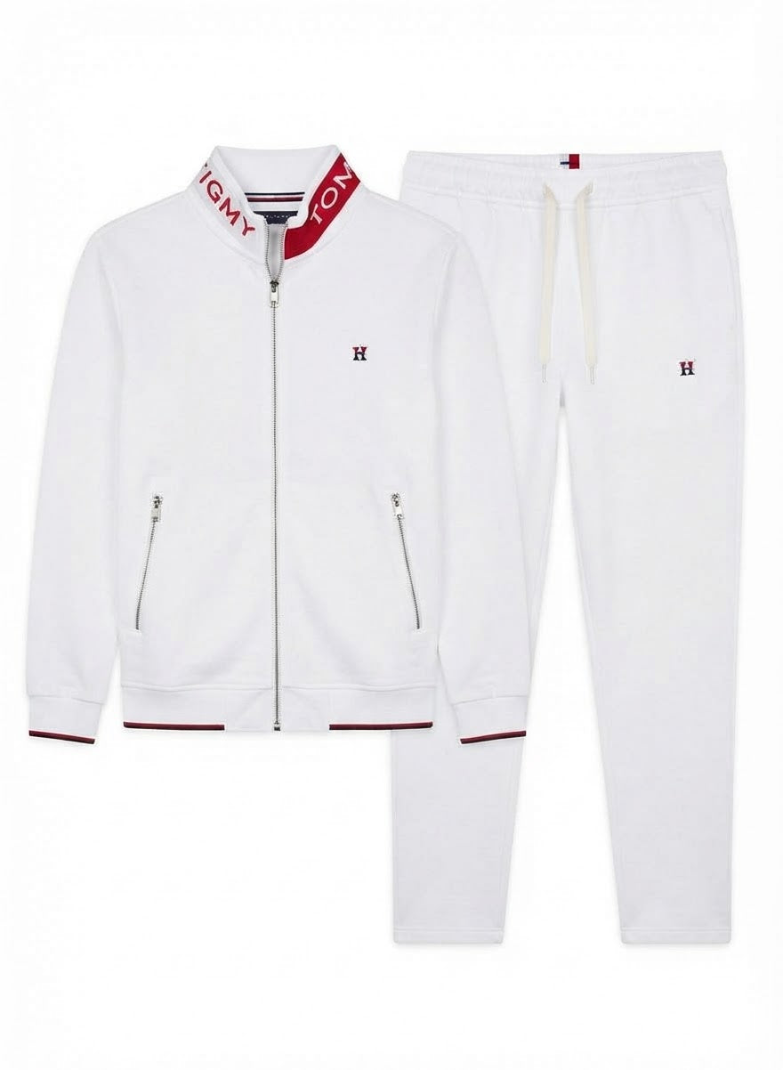 Men's 2-Piece Athletic Tracksuit Set with Stand Collar