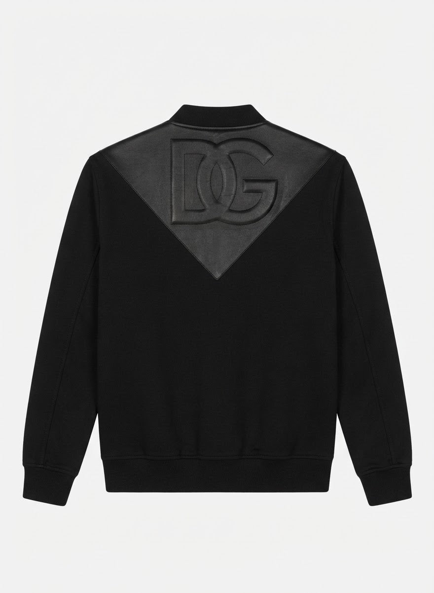 Black Contrast-Trim Bomber Jacket – image 2