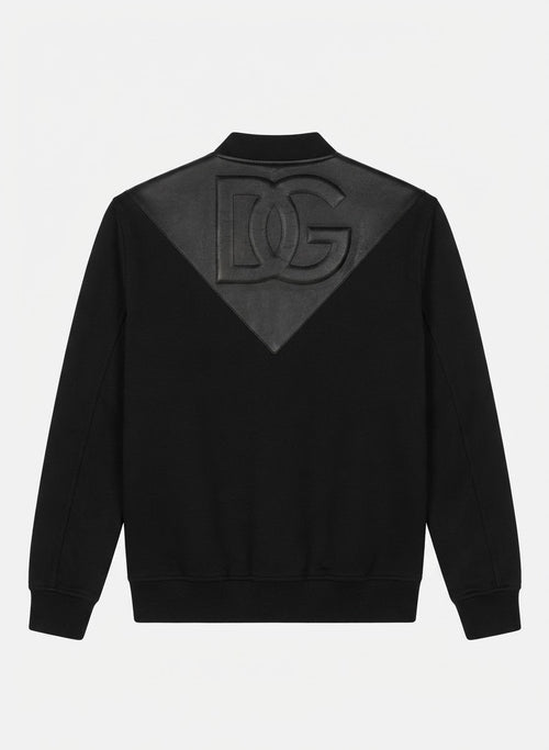 Black Contrast-Trim Bomber Jacket – image 2