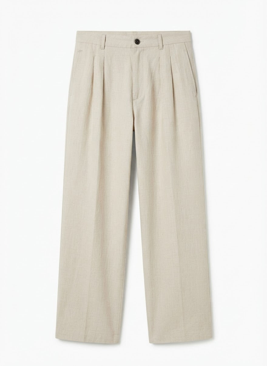 Relaxed Pleated Cotton Trousers – image 2