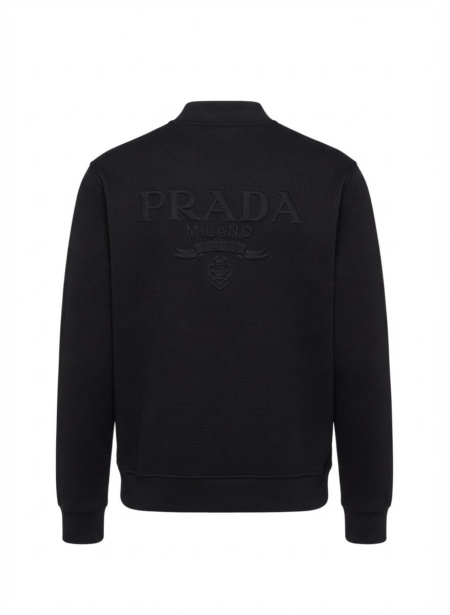 Men's Premium Textured Bomber Jacket – Black