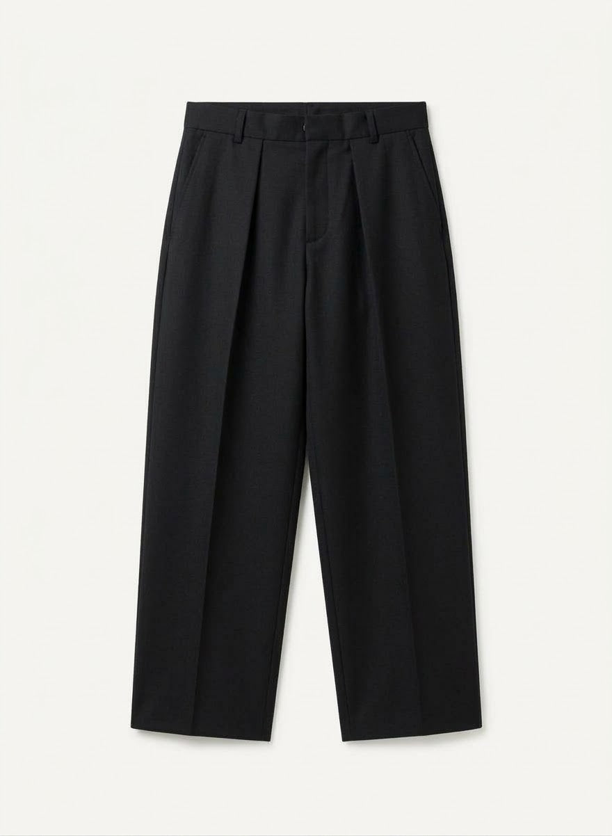 Tailored Pleated Wide-Leg Trousers