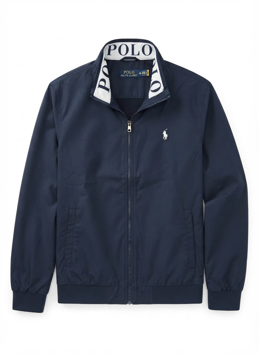 Men’s Lightweight Full-Zip Casual Jacket with Graphic Collar
