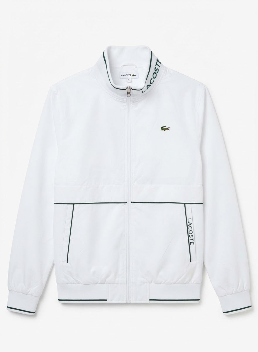 Men's Sporty Zip Jacket with Piping Detail & High Collar