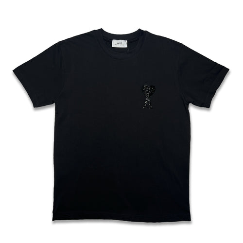 Ami Paris Heart Logo T-Shirt – Black