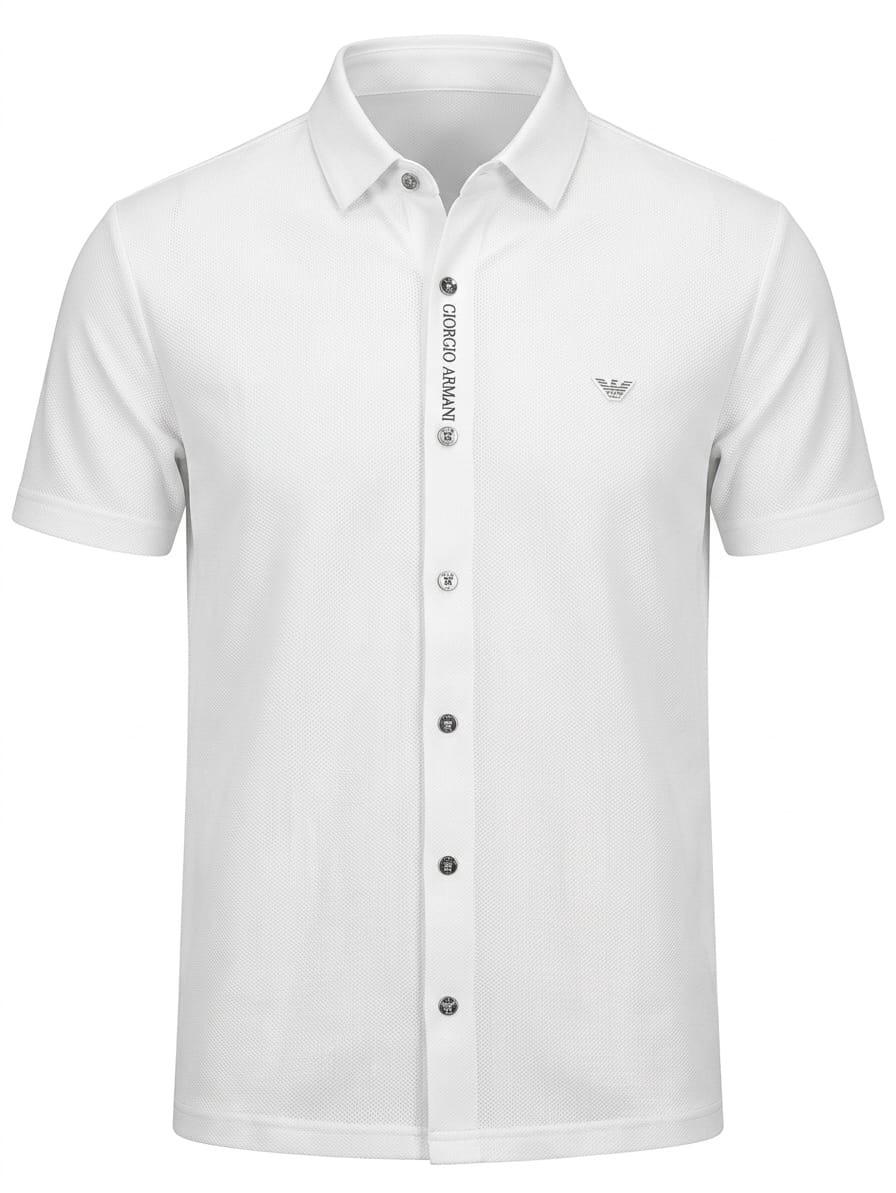 Textured Short Sleeve Polo Shirt