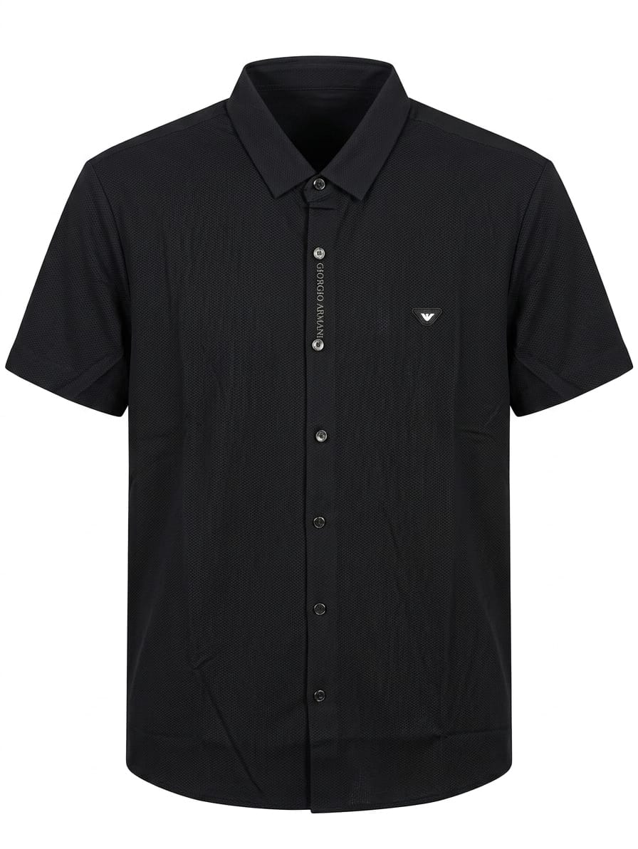 Textured Short Sleeve Polo Shirt