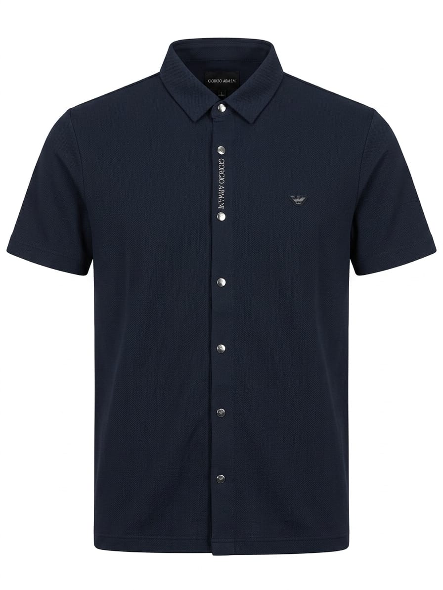 Textured Short Sleeve Polo Shirt