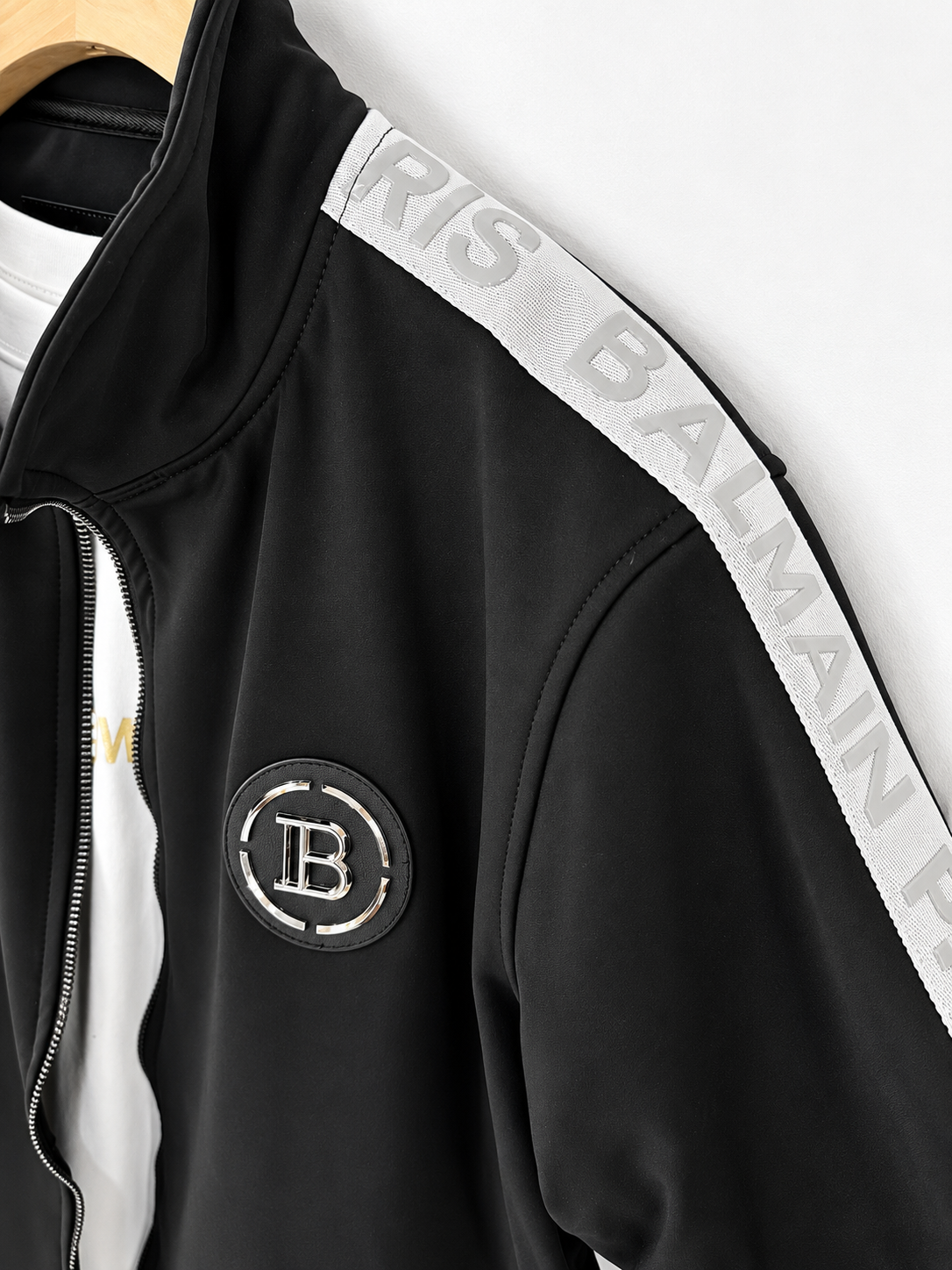 Suggested Product Title: Men's Premium Wool & Leather Varsity Bomber Jacket