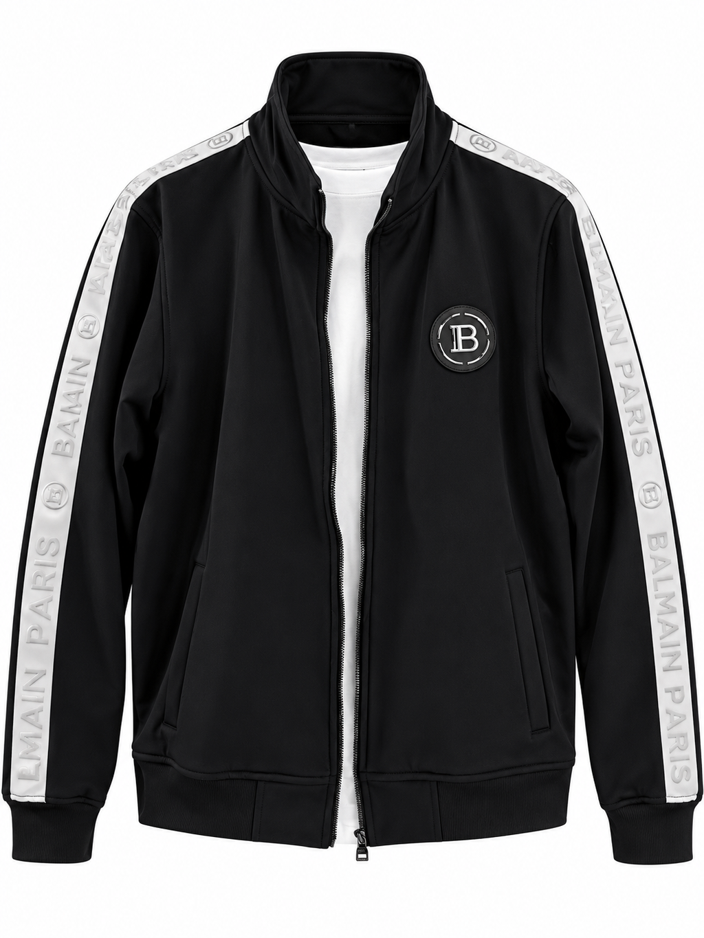 Suggested Product Title: Men's Premium Wool & Leather Varsity Bomber Jacket