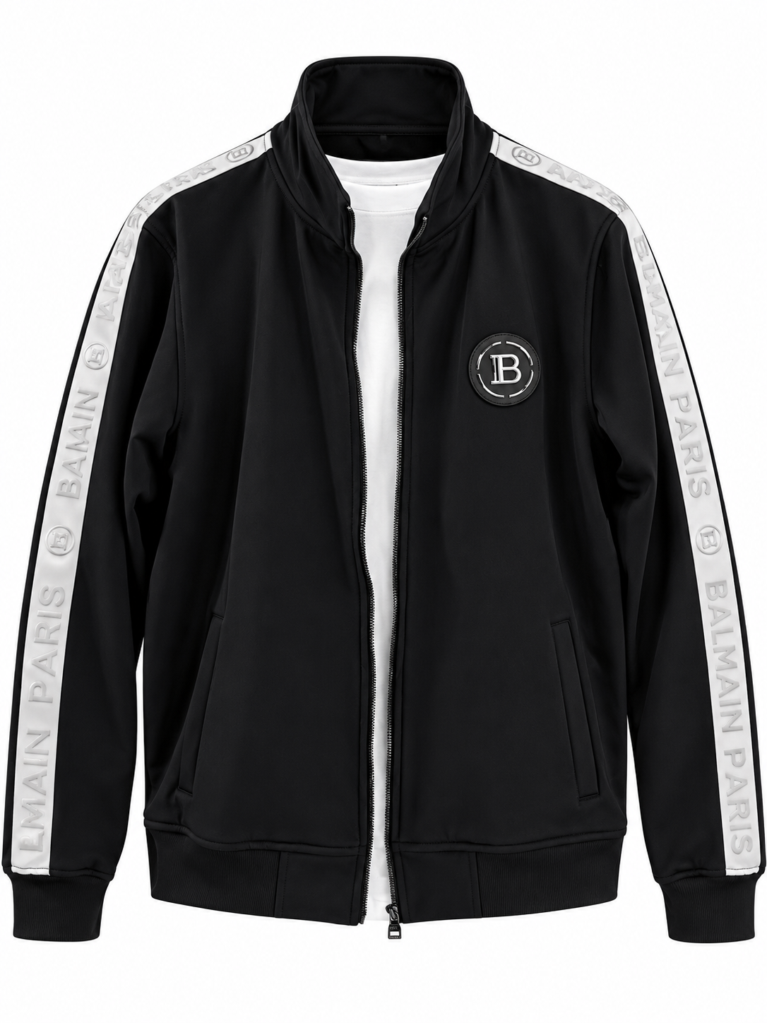 Suggested Product Title: Men's Premium Wool & Leather Varsity Bomber Jacket