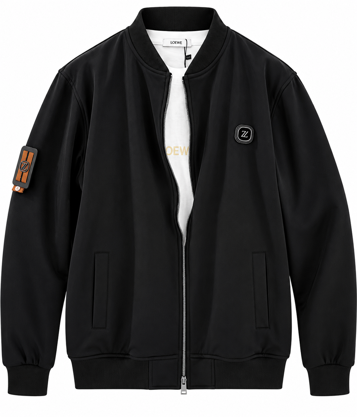 Black Stand-Collar Track Jacket