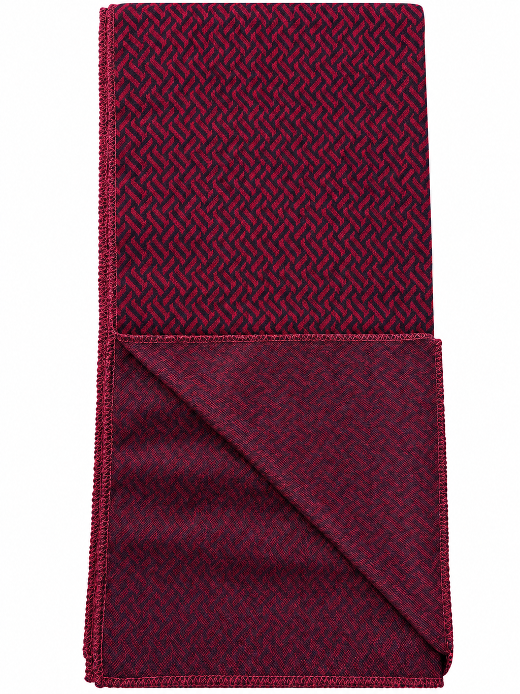 Burgundy & Black Herringbone Pattern Scarf
