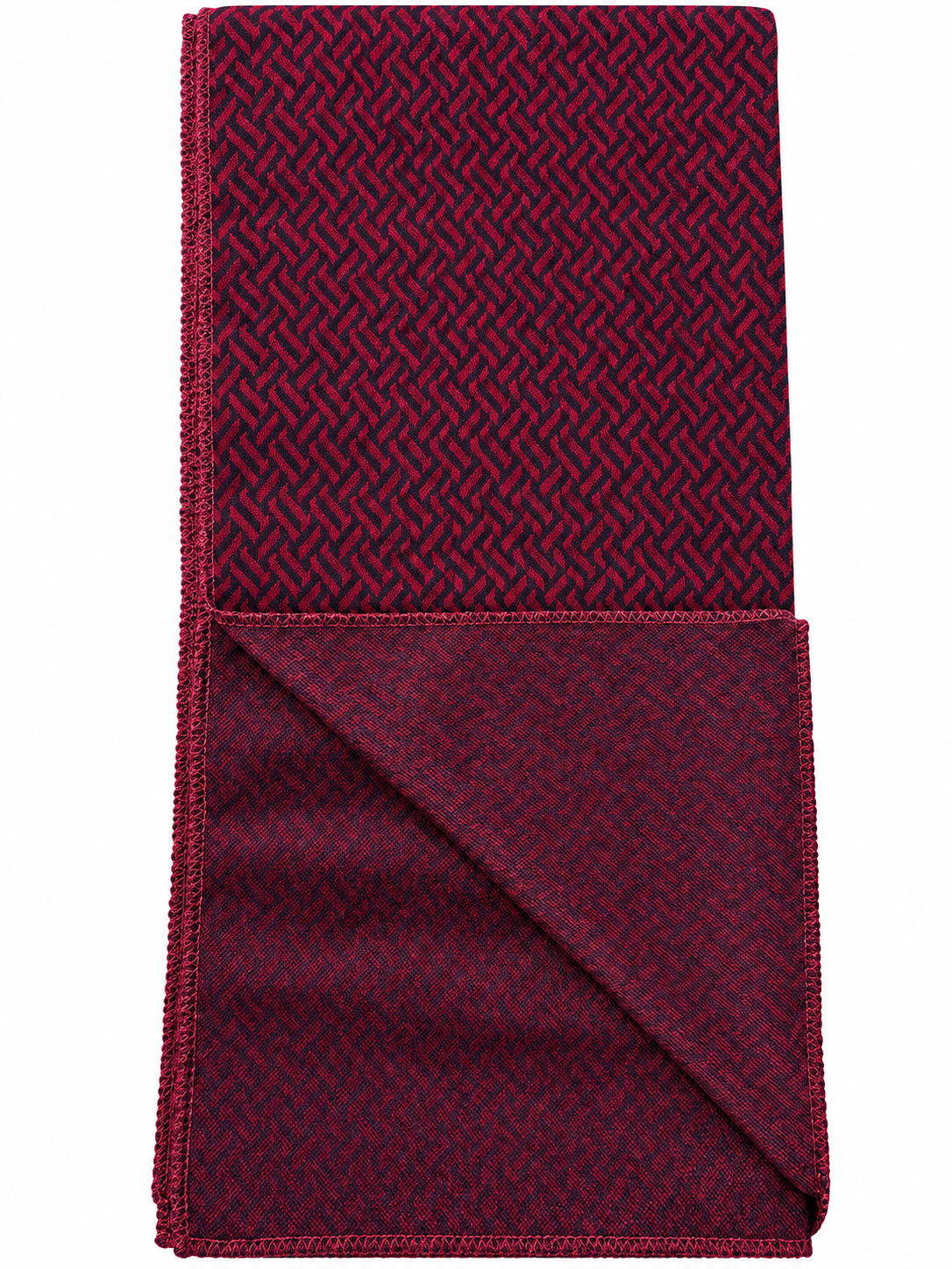 Burgundy & Black Herringbone Pattern Scarf