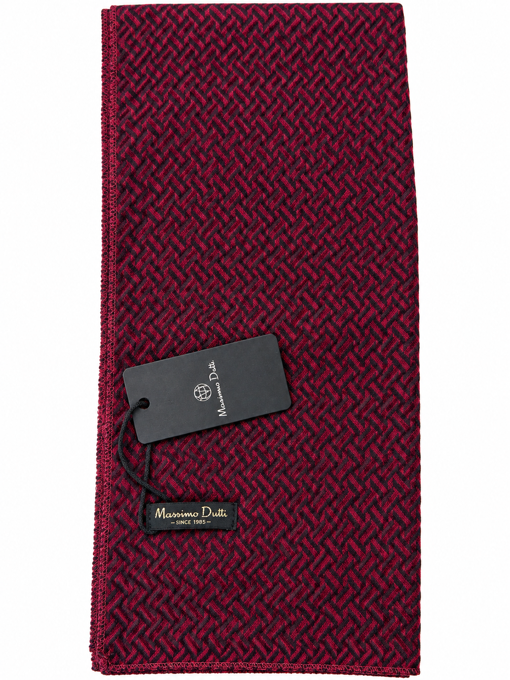 Burgundy & Black Herringbone Pattern Scarf