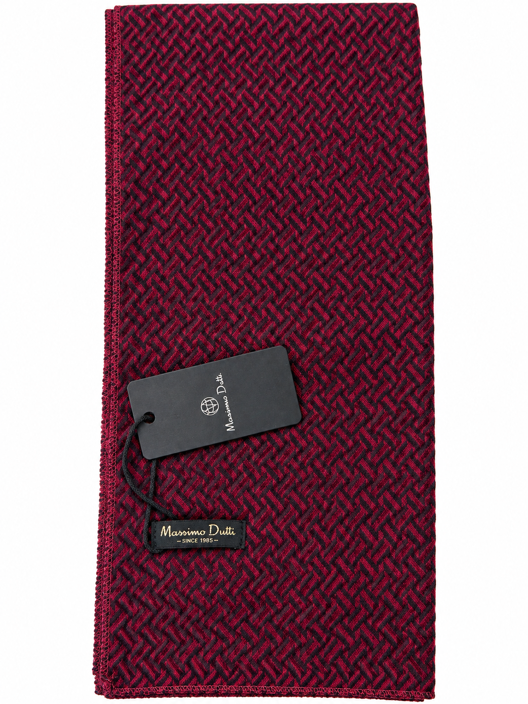 Burgundy & Black Herringbone Pattern Scarf