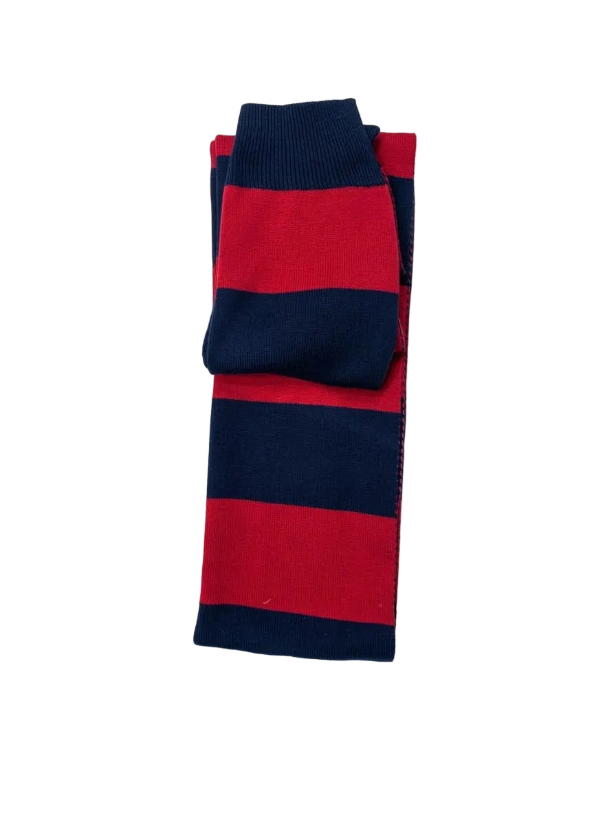Men's Red and Navy Blue Striped Scarf