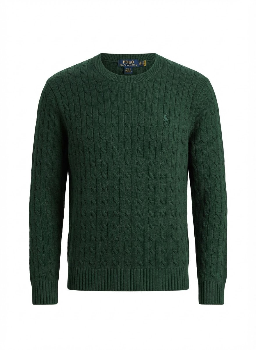 Men's Cable-Knit Crew Neck Sweater