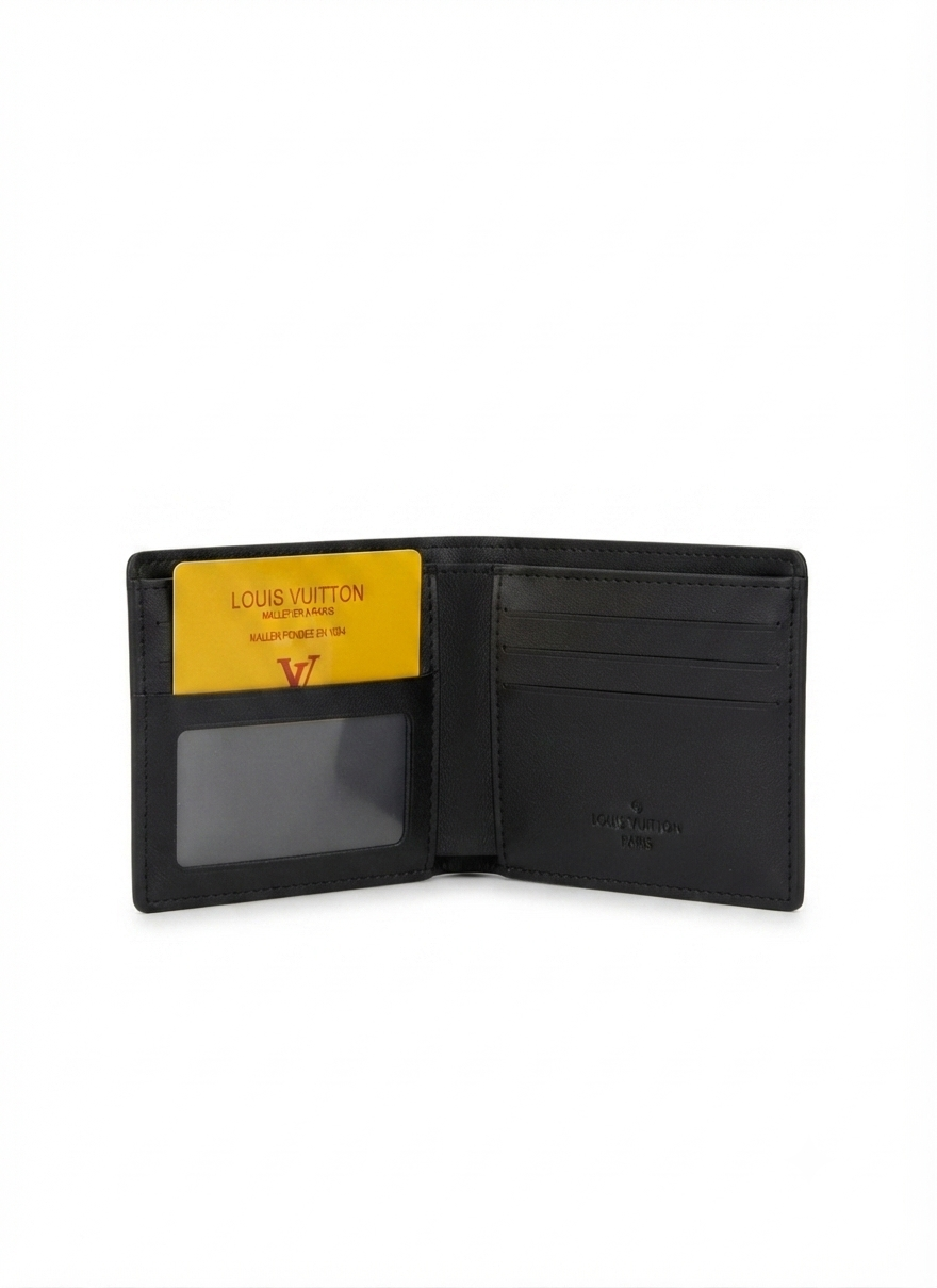 Premium Embossed Leather Wallet – Black