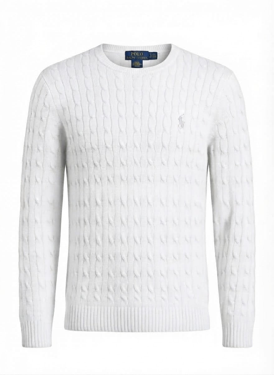 Men's Cable-Knit Crew Neck Sweater