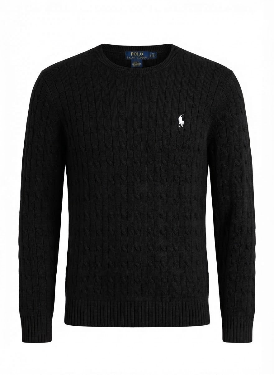 Men's Cable-Knit Crew Neck Sweater