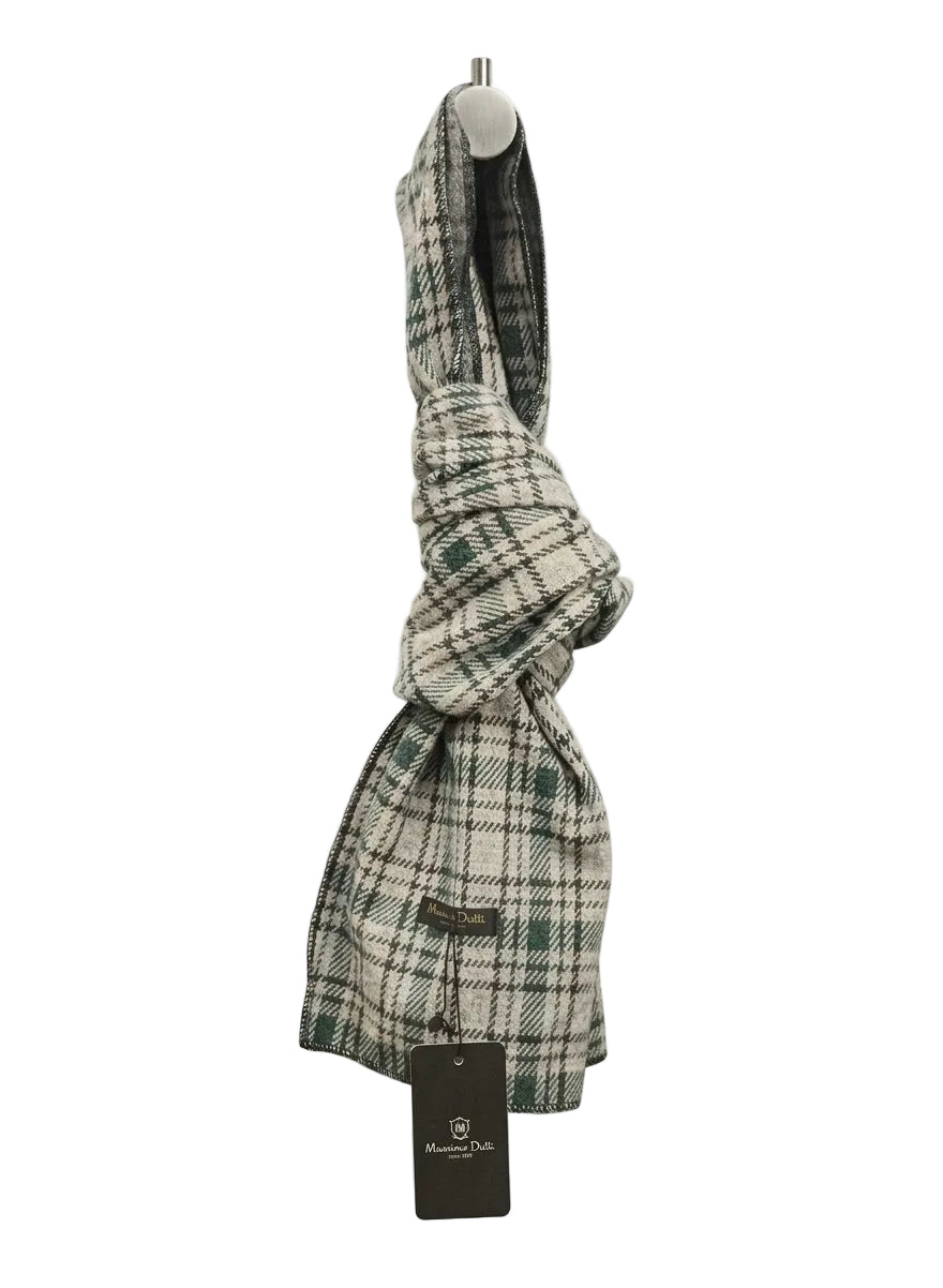 Men's Grey and Black Checkered Scarf